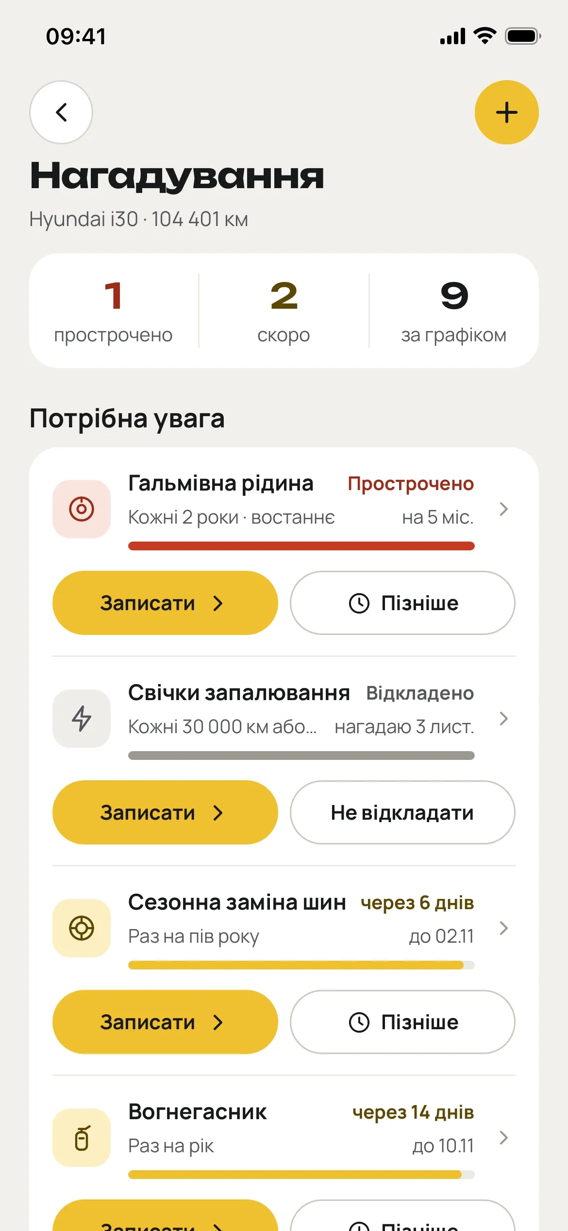 Список нагадувань